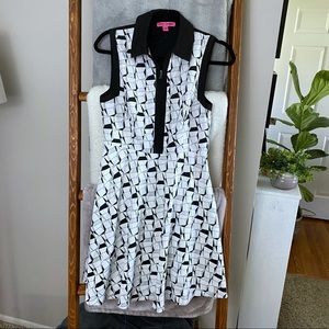 BETSEY JOHNSON / Geometrical dress w/front zipper